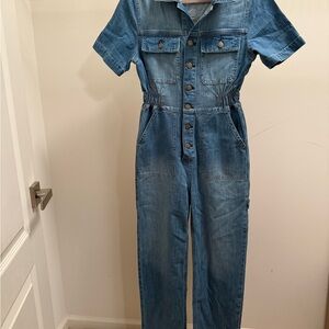 Ana Denim Jumpsuit with Button Front